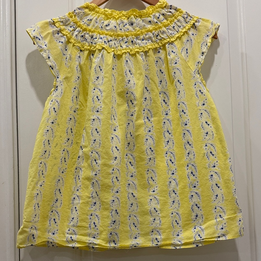 Ann Taylor Factory Yellow Patterned Blouse - Picture 4 of 8